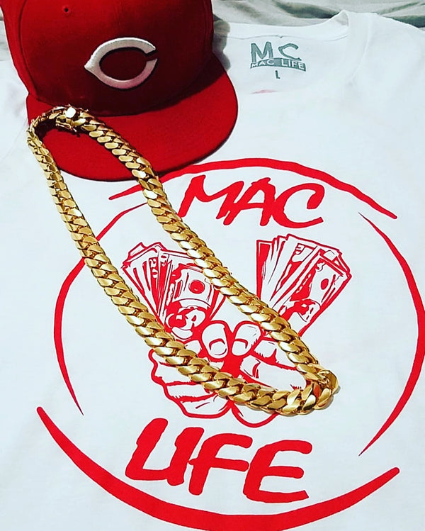 White and Red MacLife T-Shirt